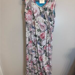 Posh Peanut Floral Kids Pajamas Sleep Sack - Pink and Gray